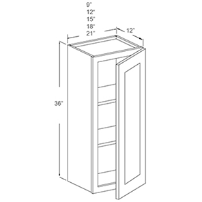Wall Cabinet - 36" High Single Door, Two Adjustable Shelves (2 - CMG)