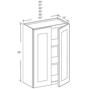Wall Cabinet - Double Door - 36" High (18 - DSW)