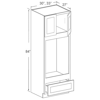 Tall Oven Cabinet - 84” High Double Doors, Single Open Shelf, Single Drawer (2 - CMG)