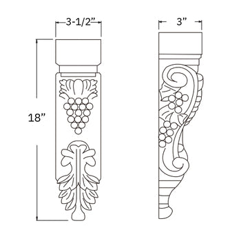 Narrow Grape Corbel (2 - RPG)