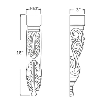 Narrow Acanthus Corbel (2 - CMG)