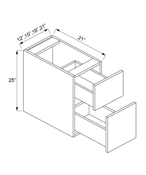 Floating Vanity Drawer Base Cabinet - Double Drawer (3 - FWS)