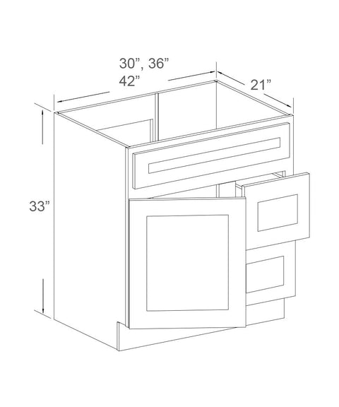 Vanity Combo Bases - 30" Wide (18 - DSW)