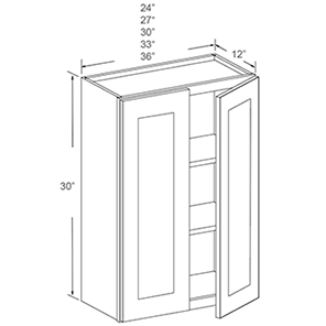 Wall Cabinet - Double Door - 30" High (18 - DSW)