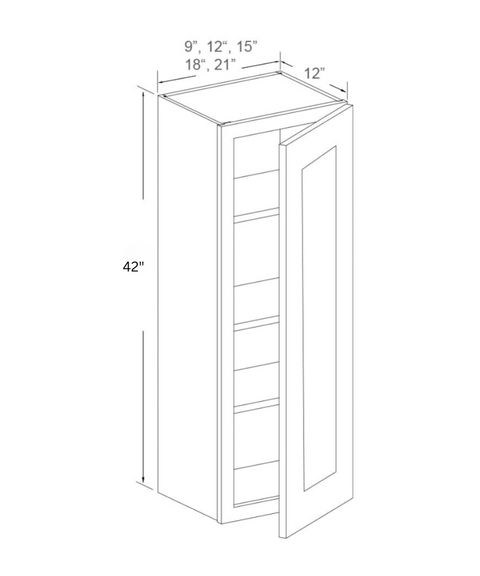 Wall Cabinet - Single Door - 42" High (15 - BM)