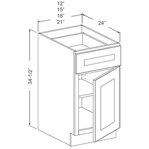 Base Cabinet - Single Door, Single Drawer, Single Shelf (WA)