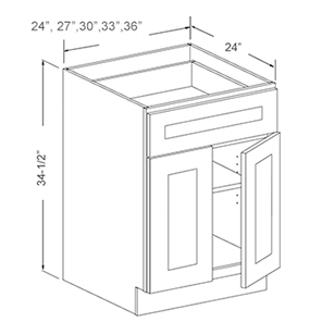 Base Cabinet - Single Door, Single Drawer, Single Shelf (DW)