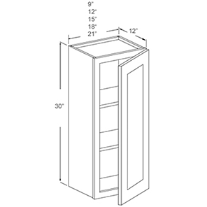 Wall Cabinet - Single Door - 30" High (12 - FRGS)