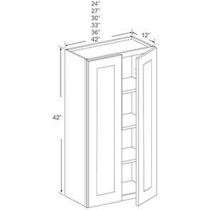 Wall Cabinet - Double Door - 42" High (PP)