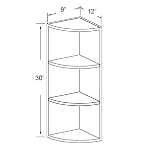 Wall End Open Shelves - Three Shelves (12 - PGR)