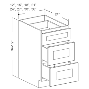 Base Cabinet - Three Drawer(12 - CATW)