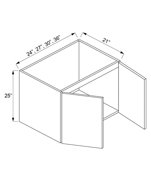 Floating Vanity Sink Base Cabinet - Double Door (3 - RO)