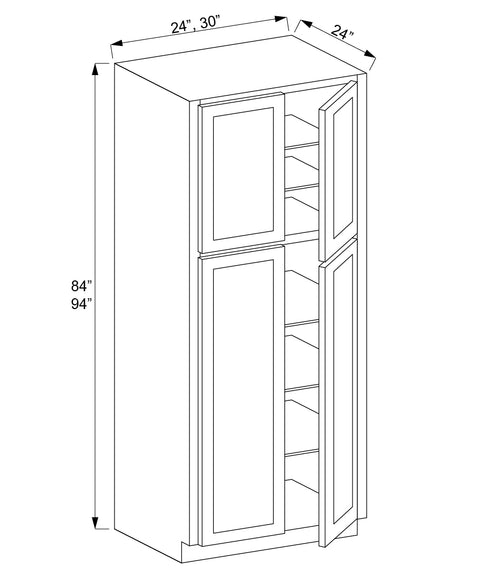 Pantry Utility Cabinet - Four Doors  (HGW)