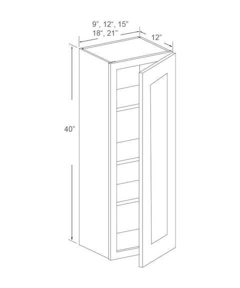 Wall Cabinet - Single Door - 40" High (TG)