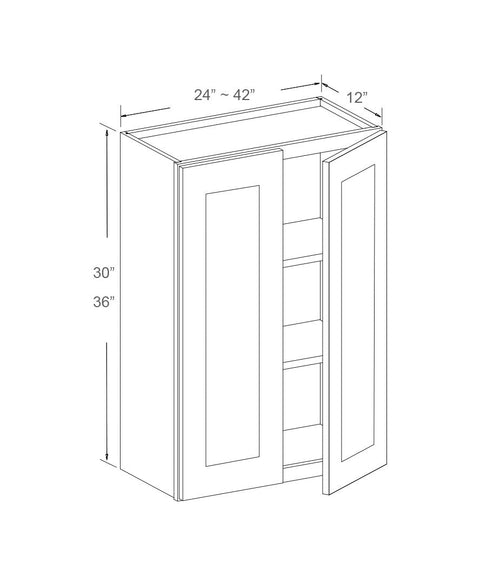 Wall Cabinet - Double Door - 42" Wide (JCS)