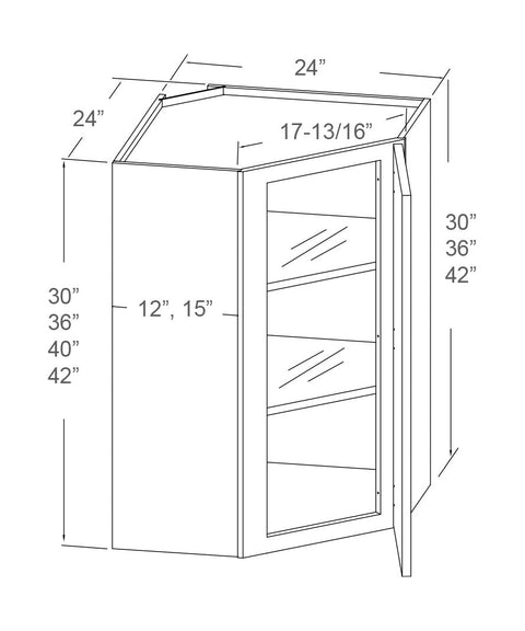 Diagonal Corner Wall Cabinet  (GW)