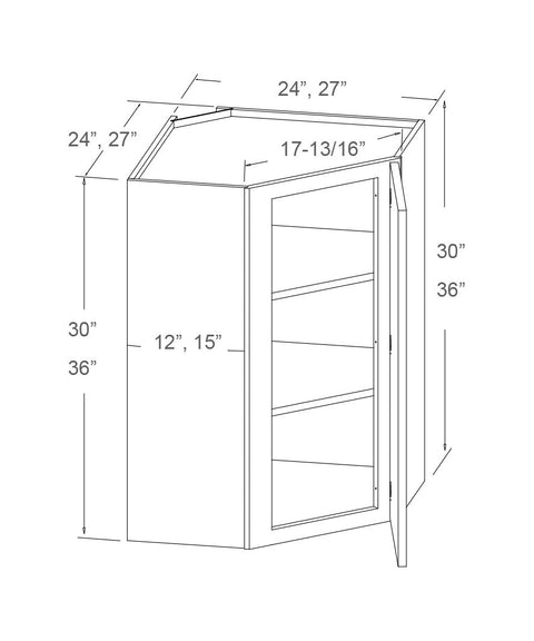 Diagonal Corner Wall Cabinet (ARWS)