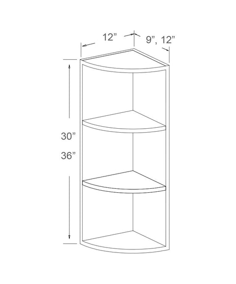 Wall End Shelf - 36” High (2 - ARWS)
