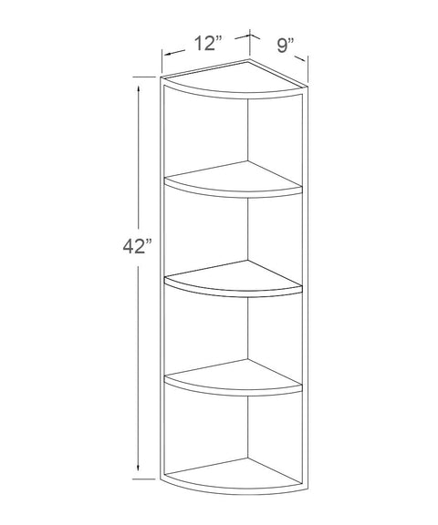 Wall End Open Shelves - Four Shelves (AWS)