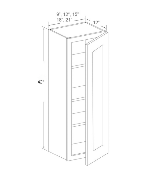 Wall Cabinet - Single Door - 42" High (WAO)